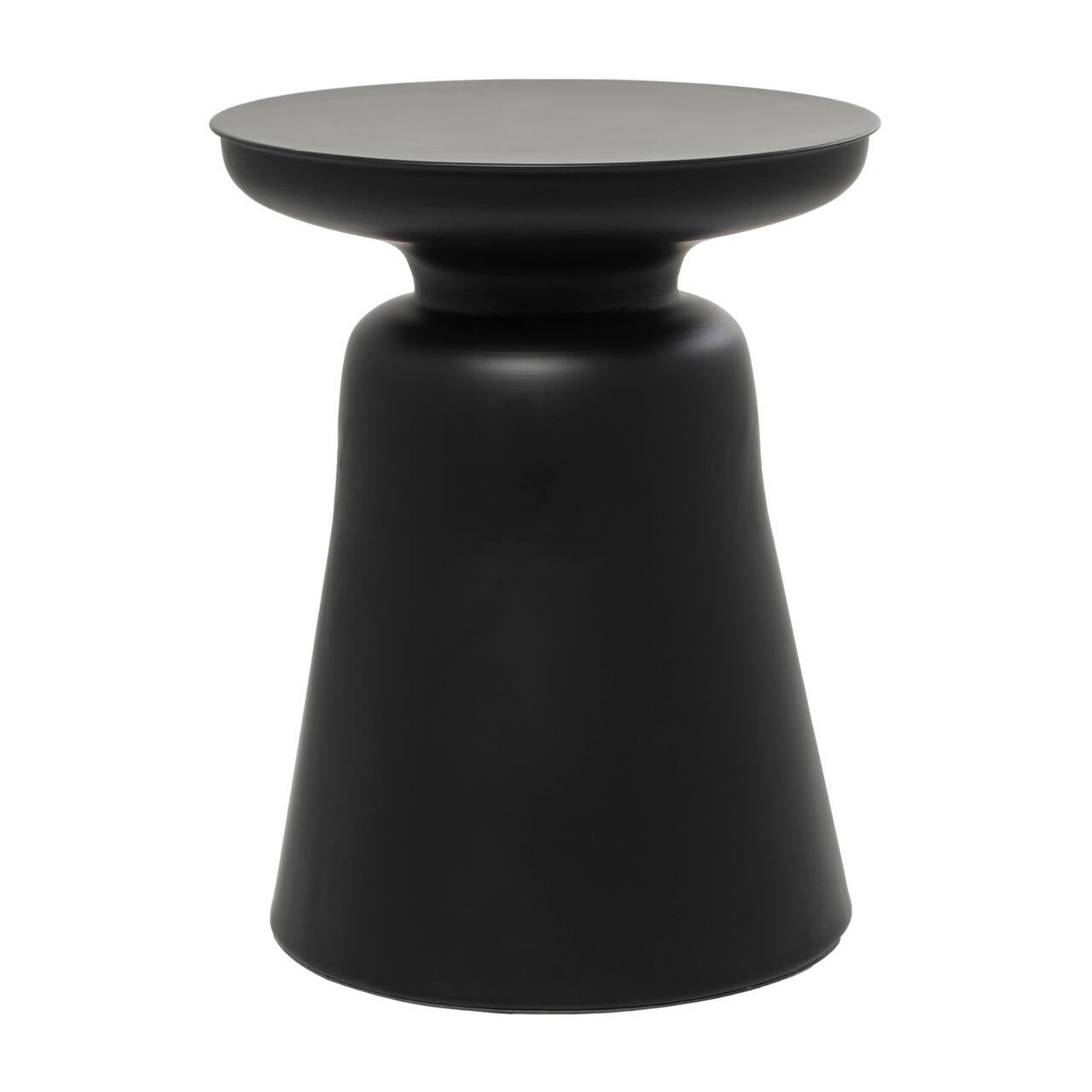 Black Metal Accent Table with Bell Shaped Base